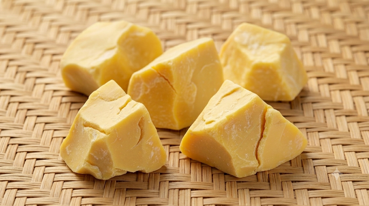 butter chunks on wicker surface
