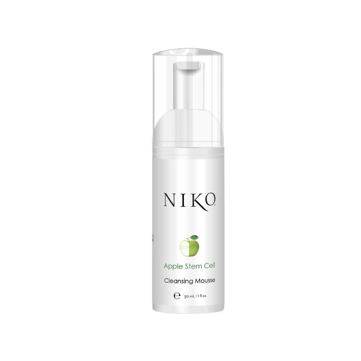 Bottle with foaming pump 30mL with Apple Stem Cell CLeansing Mouse lablel